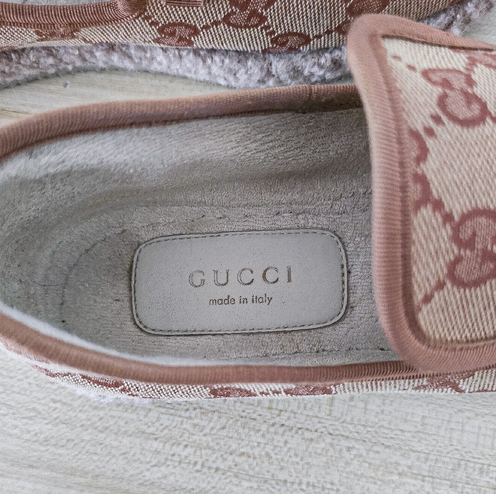 Gucci GG Fria Monogram Canvas Horsebit Espadrille Loafer Size 37 - Picture 10 of 12